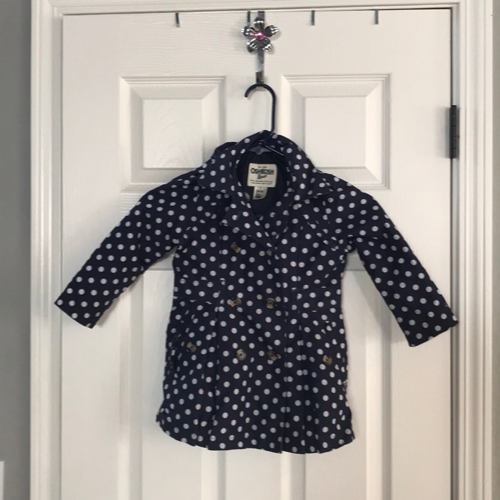 Girls rain jacket with polka dots